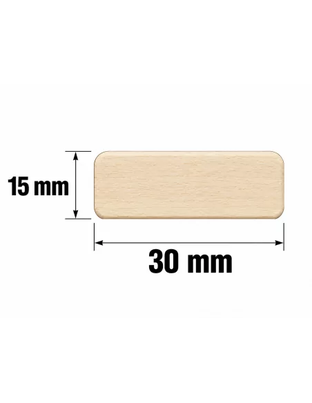 Ripão de Madeira Ayous 30x15 mm com Bordos Arredondados - esquema com medidas Ripão de Madeira Ayous 30x15 mm com Bordos Arredondados - esquema com medidas