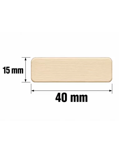 Ripão de Madeira Ayous 40x15 mm com Bordos Arredondados - esquema com medidas Ripão de Madeira Ayous 40x15 mm com Bordos Arredondados - esquema com medidas