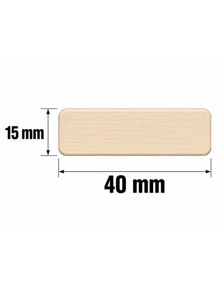 Ripão de Madeira Ayous 40x15 mm com Bordos Arredondados - esquema com medidas Ripão de Madeira Ayous 40x15 mm com Bordos Arredondados - esquema com medidas