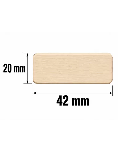 Listón de Madera de Ayous 42x20 mm con Cantos Redondeados - esquema con medidas Listón de Madera de Ayous 42x20 mm con Cantos Redondeados - esquema con medidas