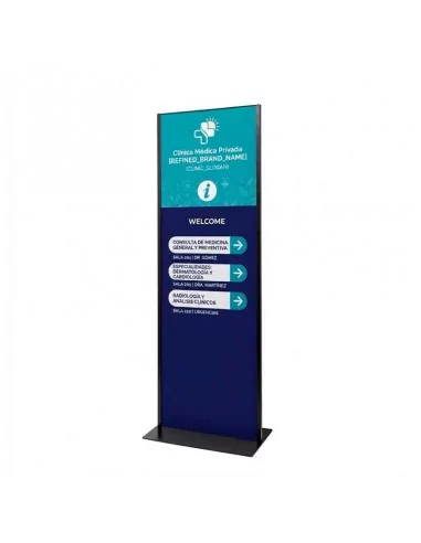 Totem publicitário rígido para painel PVC 3 mm 70x200 cm dupla face com acabamento preto Totem publicitário rígido para painel PVC 3 mm 70x200 cm dupla face com acabamento preto