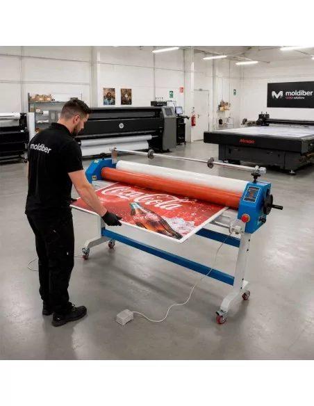 Laminador elétrico a frio 130 cm por segundo com patas e pedal de ação