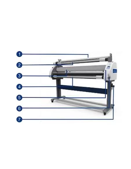 Laminadora eléctrica y neumática de 160 cm con un rodillo calorífico Laminadora eléctrica y neumática de 160 cm con un rodillo calorífico
