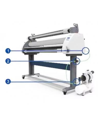 Laminadora eléctrica y neumática de 160 cm con un rodillo calorífico Laminadora eléctrica y neumática de 160 cm con un rodillo calorífico