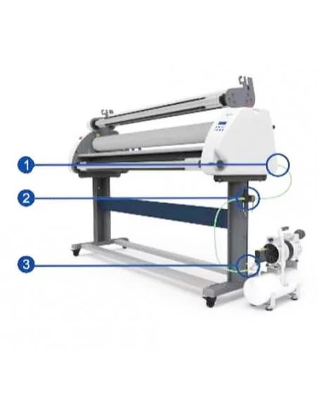Laminadora eléctrica y neumática de 160 cm con un rodillo calorífico Laminadora eléctrica y neumática de 160 cm con un rodillo calorífico