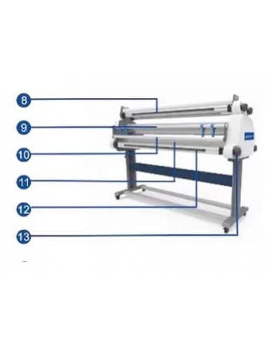 Laminadora eléctrica y neumática de 160 cm con un rodillo calorífico Laminadora eléctrica y neumática de 160 cm con un rodillo calorífico