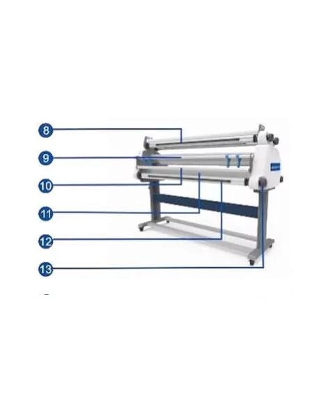 Laminadora eléctrica y neumática de 160 cm con un rodillo calorífico Laminadora eléctrica y neumática de 160 cm con un rodillo calorífico
