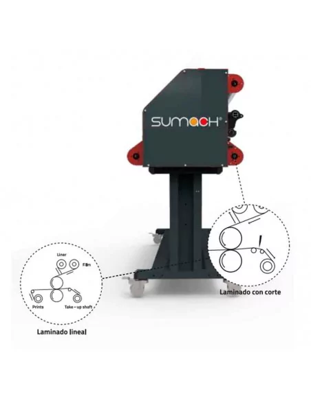 Laminadora eléctrica y neumática de 160 cm Sumach T165Pro con un rodillo calorífico