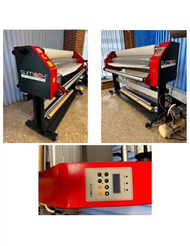 Laminadora eléctrica y neumática de 160 cm Sumach T165Pro con un rodillo calorífico