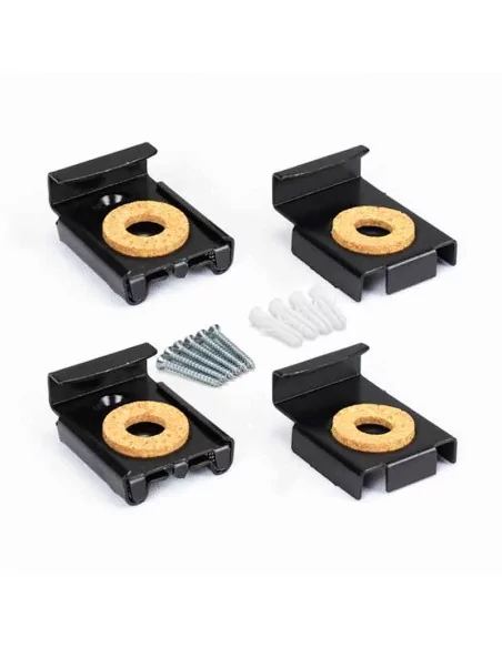 Kit de fixation pour accrocher un miroir de salle de bain. Couleur noire