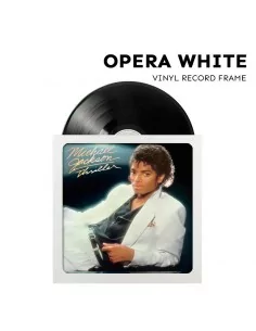 Cadre blanc pour accrocher disque vinyle Ø30 cm LP 45 tours. Modèle Opera