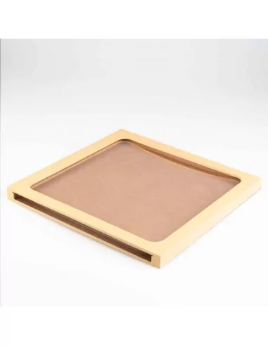 Cadre en bois naturel pour accrocher un disque vinyle Ø30 cm LP 45 tours. Modèle Opera