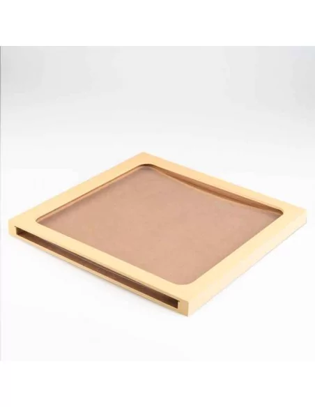 Marco de madeira natural para pendurar disco de vinil Ø30 cm LP 45 rpm. Modelo Ópera