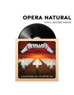 Cadre en bois naturel pour accrocher un disque vinyle Ø30 cm LP 45 tours. Modèle Opera