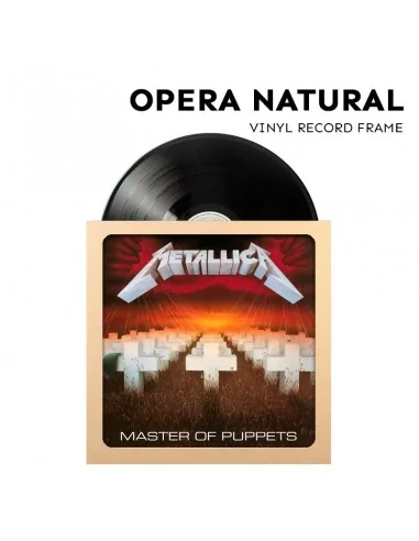 Cadre en bois naturel pour accrocher un disque vinyle Ø30 cm LP 45 tours. Modèle Opera