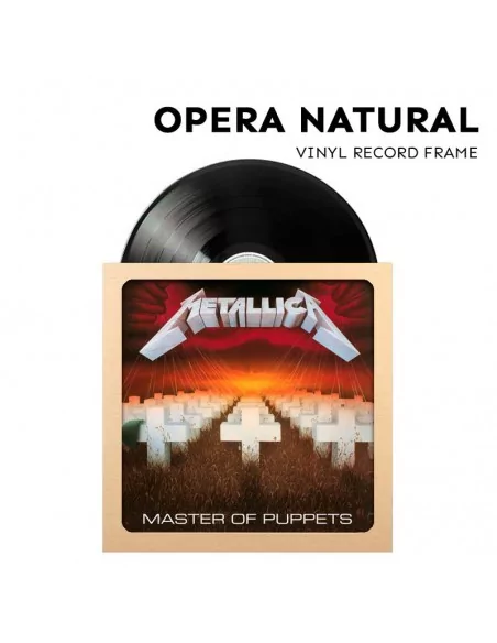 Cadre en bois naturel pour accrocher un disque vinyle Ø30 cm LP 45 tours. Modèle Opera