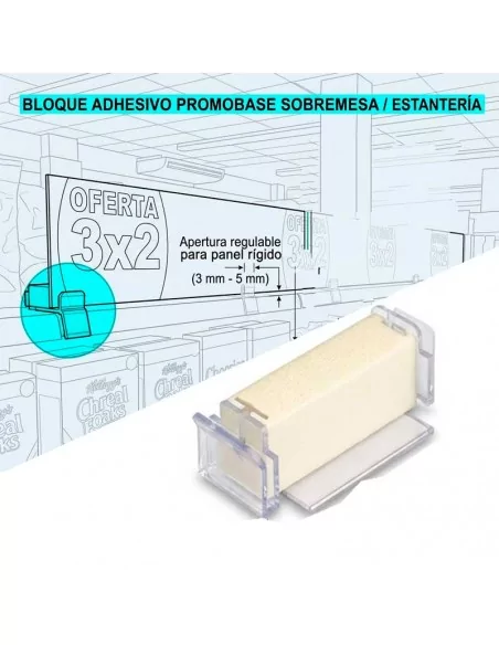 Base adesiva de mesa Promobase para painéis rígidos de 3 mm e 5 mm Base adesiva de mesa Promobase para painéis rígidos de 3 mm e 5 mm