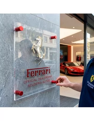 Separadores de Aluminio Rojo con Tapón Roscado para Placas y Señales