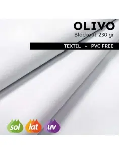 Textil tango 230 g/m² de impresión doble cara. Acabado extrafino. Libre PVC - Modelo Olivo