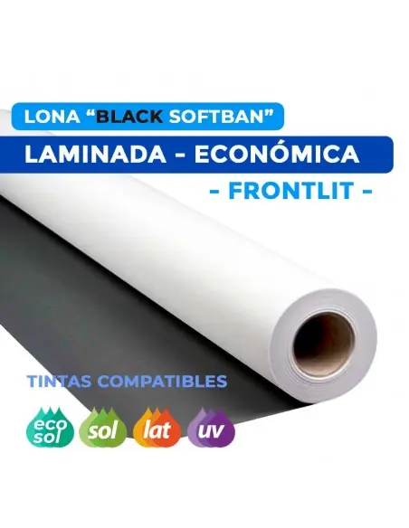Lona frontlit laminada 280grs. parte traseira preta