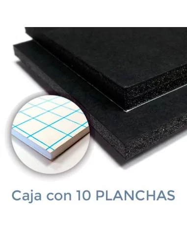 CARTÓN PLUMA BLACK NEGRO ALMA NEGRA 10mm. 100 X 200 (Plancha) CON ADHESIVO