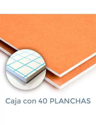 CARTÓN PLUMA DUOMO BLANCA/KRAFT 3mm. 70 X 100 ADHESIVO (Plancha)