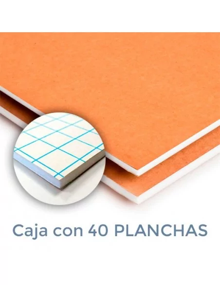 CARTÓN PLUMA DUOMO BLANCA/KRAFT 3mm. 70 X 100 ADHESIVO (Plancha)