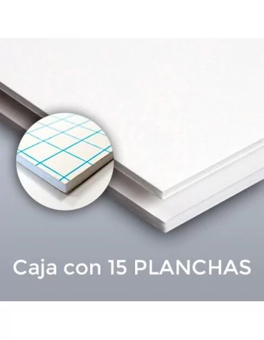 CARTÓN PLUMA FORTE BLANCO 5mm. ADHESIVO 140 X 300 (Plancha)