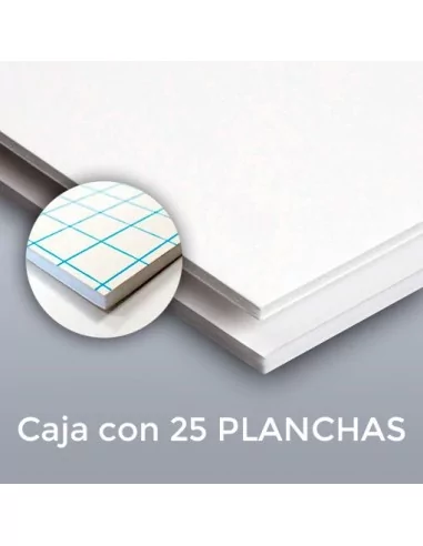 CARTÓN PLUMA FORTE BLANCO 5mm. 70 x 100 ADHESIVO (Plancha)