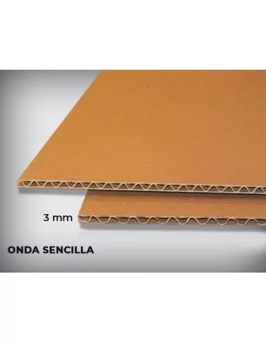 CARTON ONDULADO SENCILLO 3mm. Plancha 140x100cm