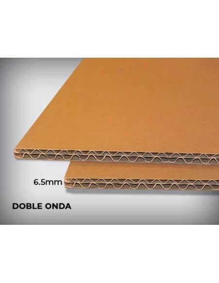 CARTON ONDULADO DOBLE 6,5mm (140x100cm). CAJA 20 PLANCHAS