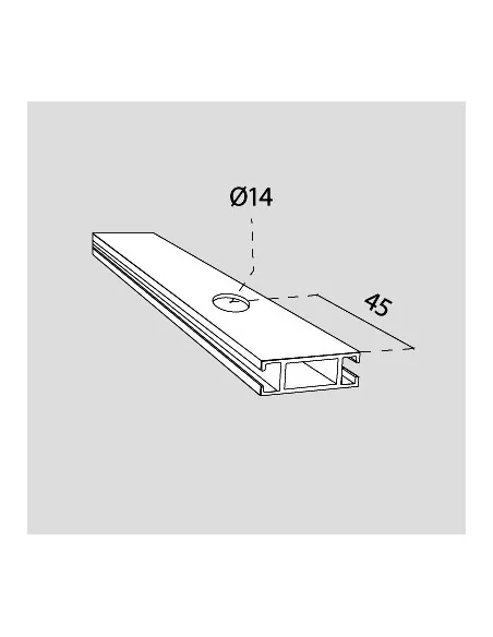 PERFIL ALUMINIO travesaño refuerzo. Perfil 46.