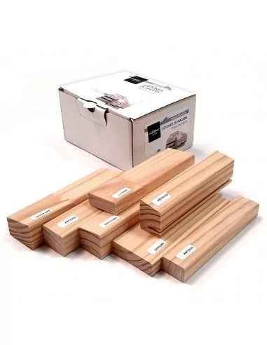 Échantillonnier de tasseaux en bois pour châssis