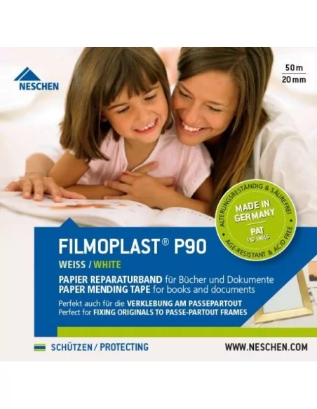 CINTA ADHESIVA BLANCA. Neschen FILMOPLAST® P 90 PH neutro 20mm CINTA ADHESIVA BLANCA. Neschen FILMOPLAST® P 90 PH neutro 20mm