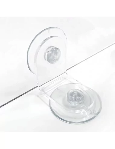 Escuadra de metacrilato 90° con ventosas. Soporte angular transparente Escuadra de metacrilato 90° con ventosas. Soporte angular transparente