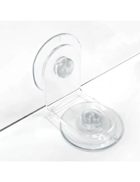 Équerre en acrylique 90° avec ventouses support d’angle transparent Équerre en acrylique 90° avec ventouses support d’angle transparent
