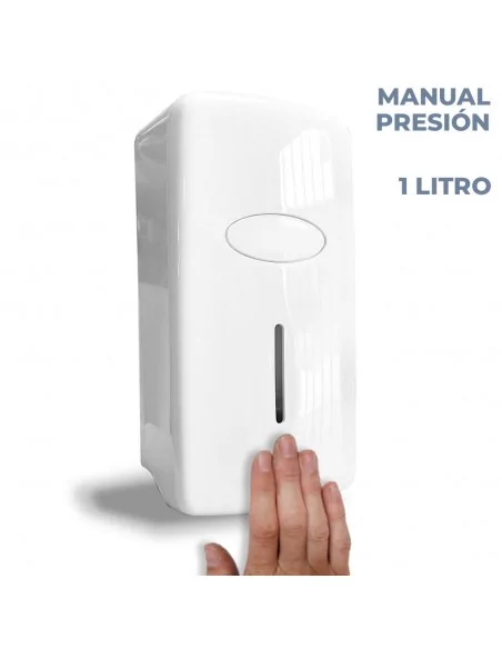 DISPENSADOR DE PARED PARA JABÓN LÍQUIDO - ACTIVADO POR PRESIÓN - 1 LITRO