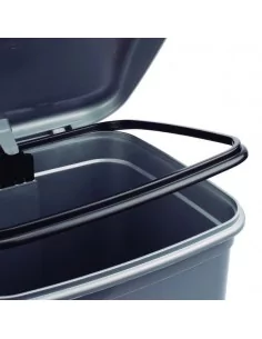 Lixeira com tampa e pedal, balde de lixo cinza 30 litros 2