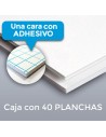 CART脫N PLUMA SUPREM BLANCA/BLANCO 3mm.  70 X 100 CON ADHESIVO (Plancha)