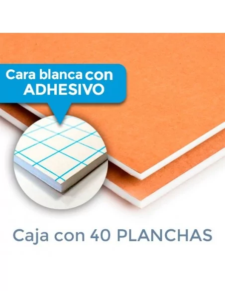 CARTÓN PLUMA DUOMO BLANCA/KRAFT 3mm. 70 X 100 ADHESIVO (Plancha)