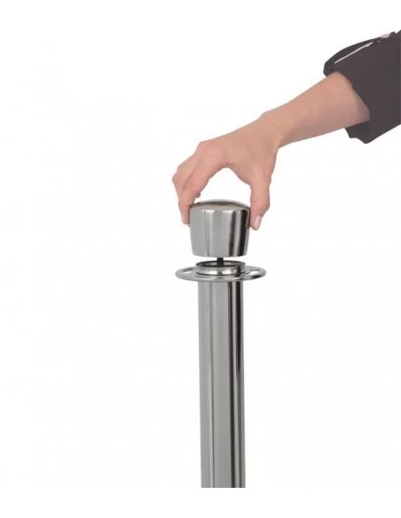 POSTOS COM CORDÃO DE CONTROLO DE FILAS. Cromo de prata (pacote de 2 postes)