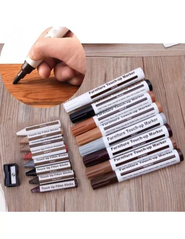 PACK RETOQUE MADERA. Rotuladores y ceras