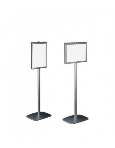 EXPOSITOR DOBLE CARA PARA CARTELES | MARCO CON PIE | ORIENTABLE VERTICAL U HORIZONTAL