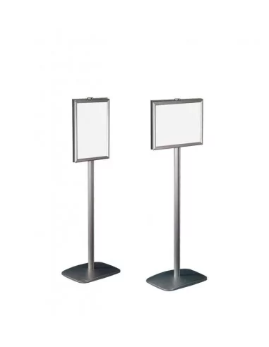 EXPOSITOR DOBLE CARA PARA CARTELES | MARCO CON PIE | ORIENTABLE VERTICAL U HORIZONTAL