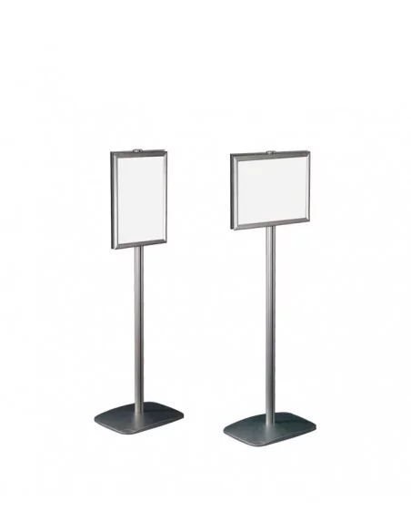 EXPOSITOR DOBLE CARA PARA CARTELES | MARCO CON PIE | ORIENTABLE VERTICAL U HORIZONTAL
