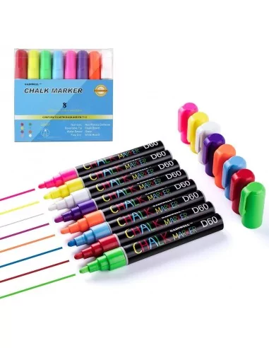 Feutres craie liquide pointe 6 mm lot de 8 couleurs