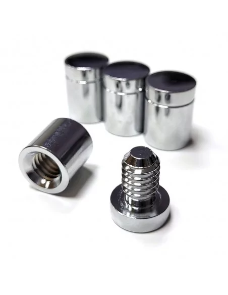 ESPACIADORES ALUMINIO CROMADO BRILLO PARA PLACAS. TAPON ROSCADO