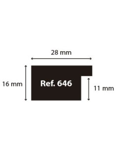 MOLDURA PLANA 28x16mm NEGRO MATE 2