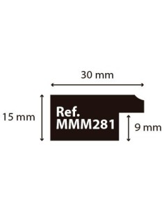 MOLDURA 28x15mm. NEGRO RASPADO 2