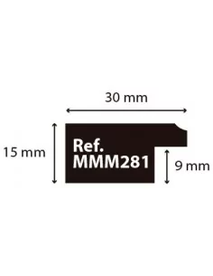 MOLDURA 28x15mm. NEGRO RASPADO 2